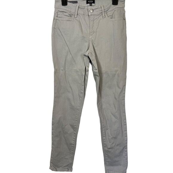 NYDJ Alina Gray Womens Convertible Ankle Mid Rise Stretch Tapered Jeans sz 4 - Picture 1 of 16